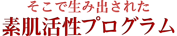そこで生み出されたものが素肌活性プログラムです。