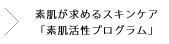 素肌が求めるスキンケア「素肌活性プログラム」