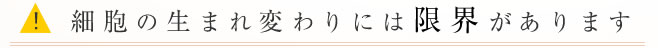 細胞の生まれ変わりには限界があります。